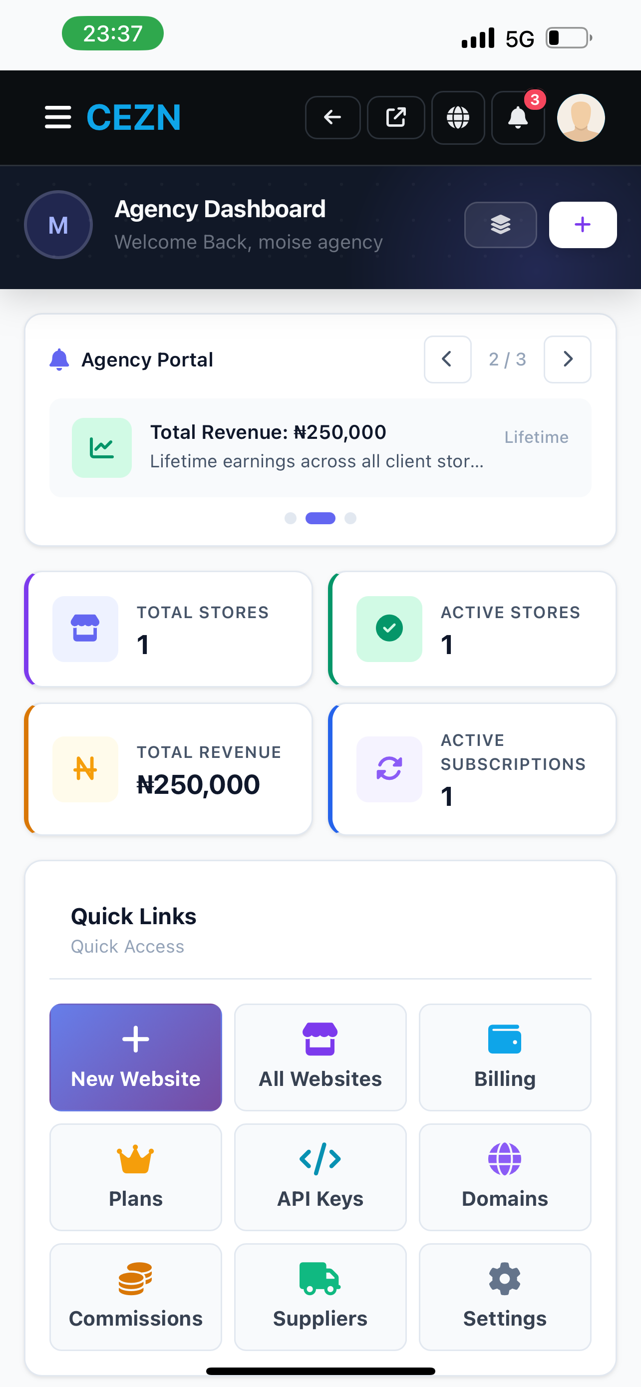 CEZN Mobile Dashboard