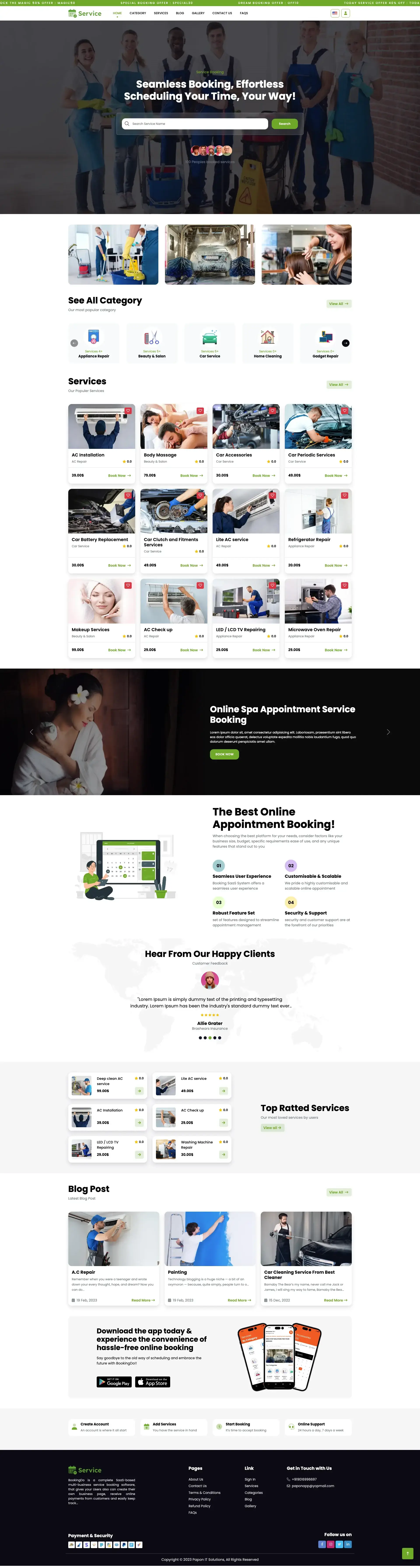 Booking & Appointments template preview