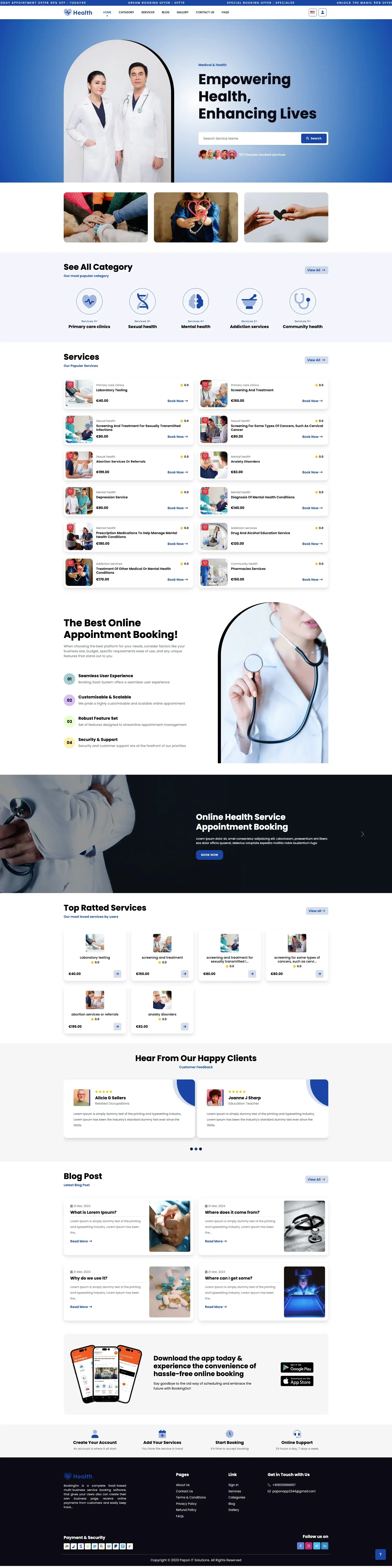 Medical - Booking & Appointments Template
