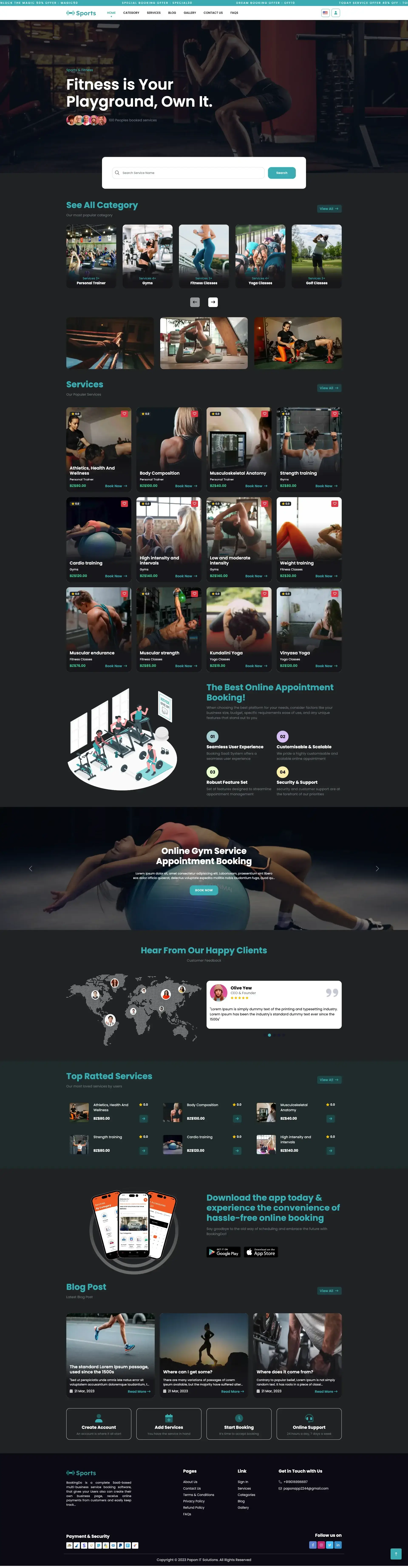 Fitness - Booking & Appointments Template