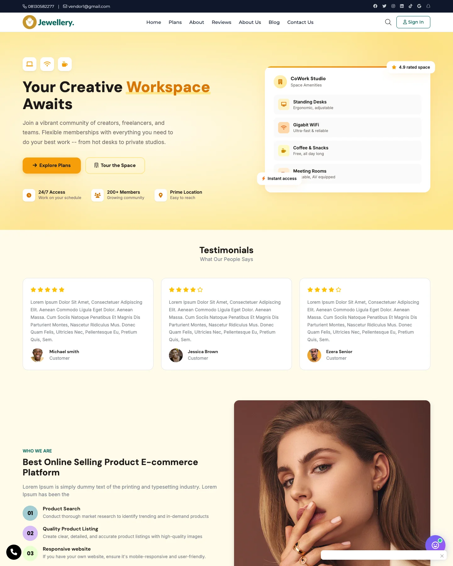CoWork Studio - Membership & Subscriptions Template