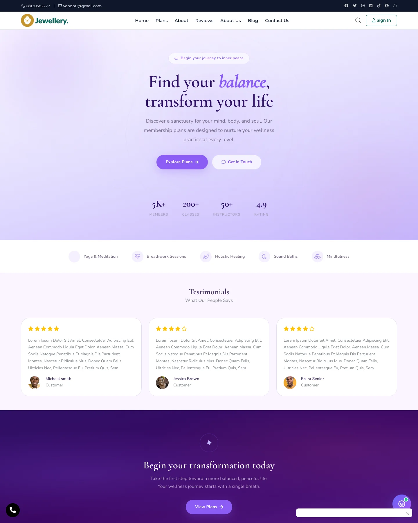 Zen Yoga - Membership & Subscriptions Template