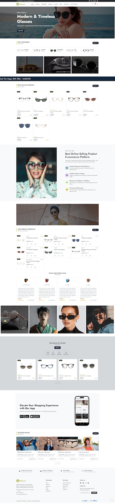 Glasses - E-Commerce Template